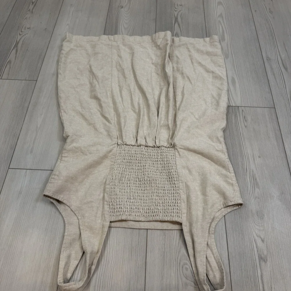 Old Navy Square-Neck Linen-Blend Mini‎ Dress - Size XL Flax Beige